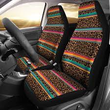 Rainbow Stripes Serape Style Car Seat