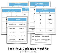 Latin Noun Declension File Folder Games Cues Printables