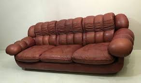 mid century italian leather sofa 1970s