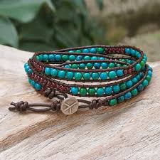 artisan crafted gemstone wrap bracelet
