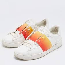Valentino Open Low Top Leather Sneakers