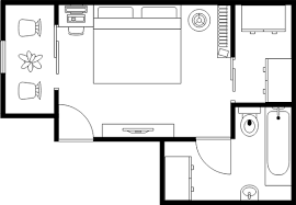 bedroom with toilet floor plan