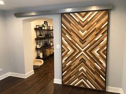 Geometric Wood Art Barn Door Modern