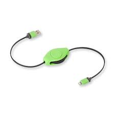 Retractable Lightning Cable Lightning Charging Cable Green Retrak