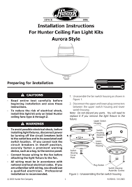 Hunter Ceiling Fan Light Kits User S