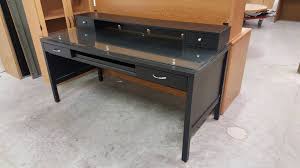 Black Desk With Glass Top And Hutch
