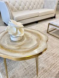 Luxury Resin Geode Accent End Table