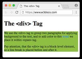 html div usage attributes exles