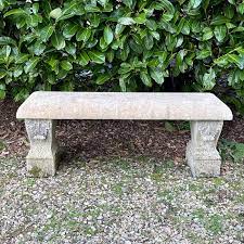 An English Carved Stone Garden Bench