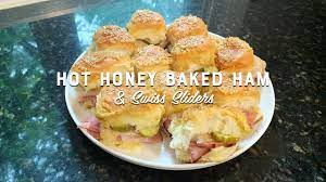 hot honey baked ham and swiss sliders