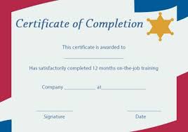 On The Job Training Certificate Of Completion Template Certificate