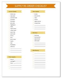 Common Office Supply Checklist Printable Printable Organization