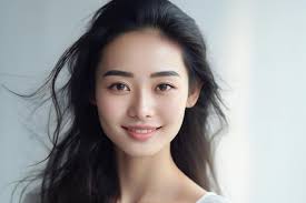 chinese smiling beauty pure white