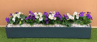 simply metal slimline trough planter