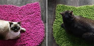 colorful cat shaped accent rugs from