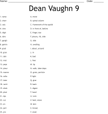 Dean Vaughn 9 Worksheet Wordmint