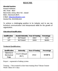 • govt.iti, instrument mechanic (chemical plant). Free 40 Fresher Resume Examples In Psd Ms Word