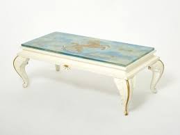 Painted Glass Top Coffee Table