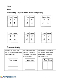 Double digit subtraction without regrouping printable. 1st Grade Math A Dish On And Subtract 2 Digit One Digit Subtraction First Grade Math Worksheets Subtraction Educational Worksheets Want To Help Your First Grade Child With Their Math Lessons