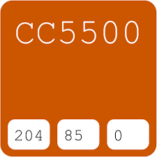 Burnt Orange Cc5500 C50 Hex Color Code Schemes Paints