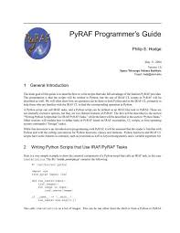 pyraf programmer s guide stsdas stsci