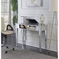 Custom glamorous mirrored writing desk with acrylic legs. Silver Orchid Talmadge Mirrored Desk Vanity On Sale Overstock 20640424