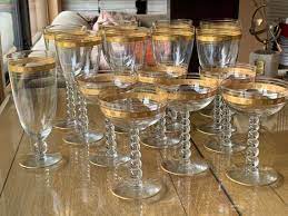 15pc antique crystal glassware set by