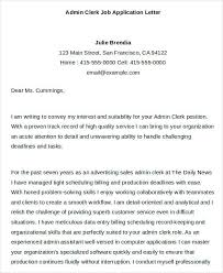 Cashier Clerk Job Application Letter  coverlettersandresume com Template net