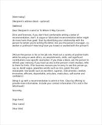 16 Professional Reference Letter Template Free Sample
