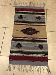 weaved wool mexican indian rug zapotec