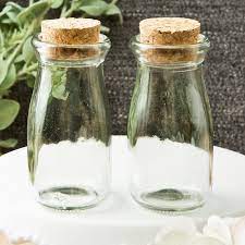 Mini Clear Glass Milk Bottles