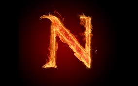 The fiery English alphabet picture N ...