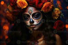 dead woman with sugar skull makeup