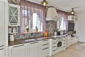 kitchen curtains above the sink
