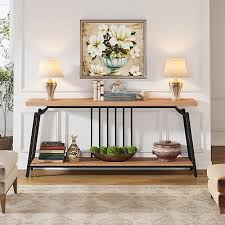 Long Console Table Behind Couch Sofa