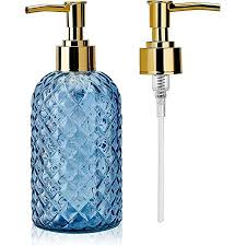 Aywaiw Glass Soap Dispenser With 2 Gold