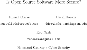 Is Open Source More Secure