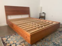 Beautiful Cherry Wood Queen Storage Bed