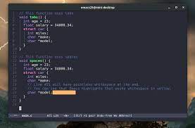 indentation in emacs tabs and es