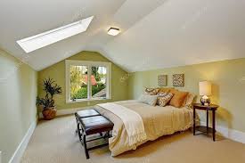 Bedroom Interior With Vaulted Ceiling