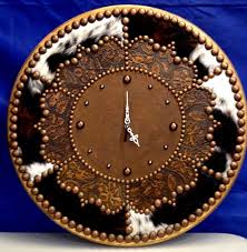 Gorgeous Cow Hide Wall Clock By