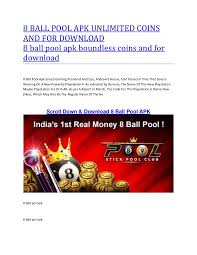 Before moving to it, it is imperative that you. 8 Ball Pool Apk Unlimited Coins And For Download