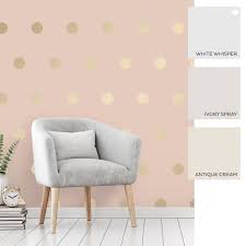 Polka Dots Wallpaper In Pink Gold