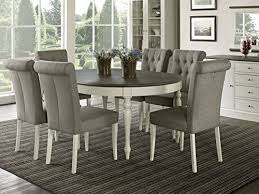 Same day delivery 7 days a week £3.95, or fast store collection. Everhome Designs Vegas 7 Piece Round To Oval Extension Dining Table Set For 6 Parsons Chairs Farmhouse Goals