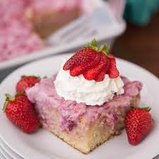 the best strawberry poke cake self