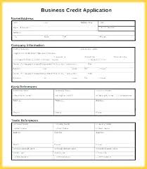 Free Credit Application Form New Account Template Download