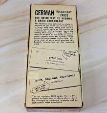 German Vocabulary Cards Vintage Vis-Ed 1000 Language Flash Cards 1.5" x  3.5" | eBay