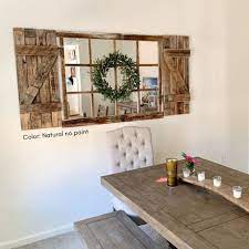 Farmhouse Wall Decor Window Mirror With