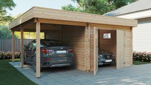 Weitere ideen zu carport modern, haus, carport überdachung. Kombi Modell Mit Carport Und Garage Typ H 44mm 6 X 6 M