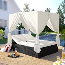 outdoor patio wicker daybed sunbed with